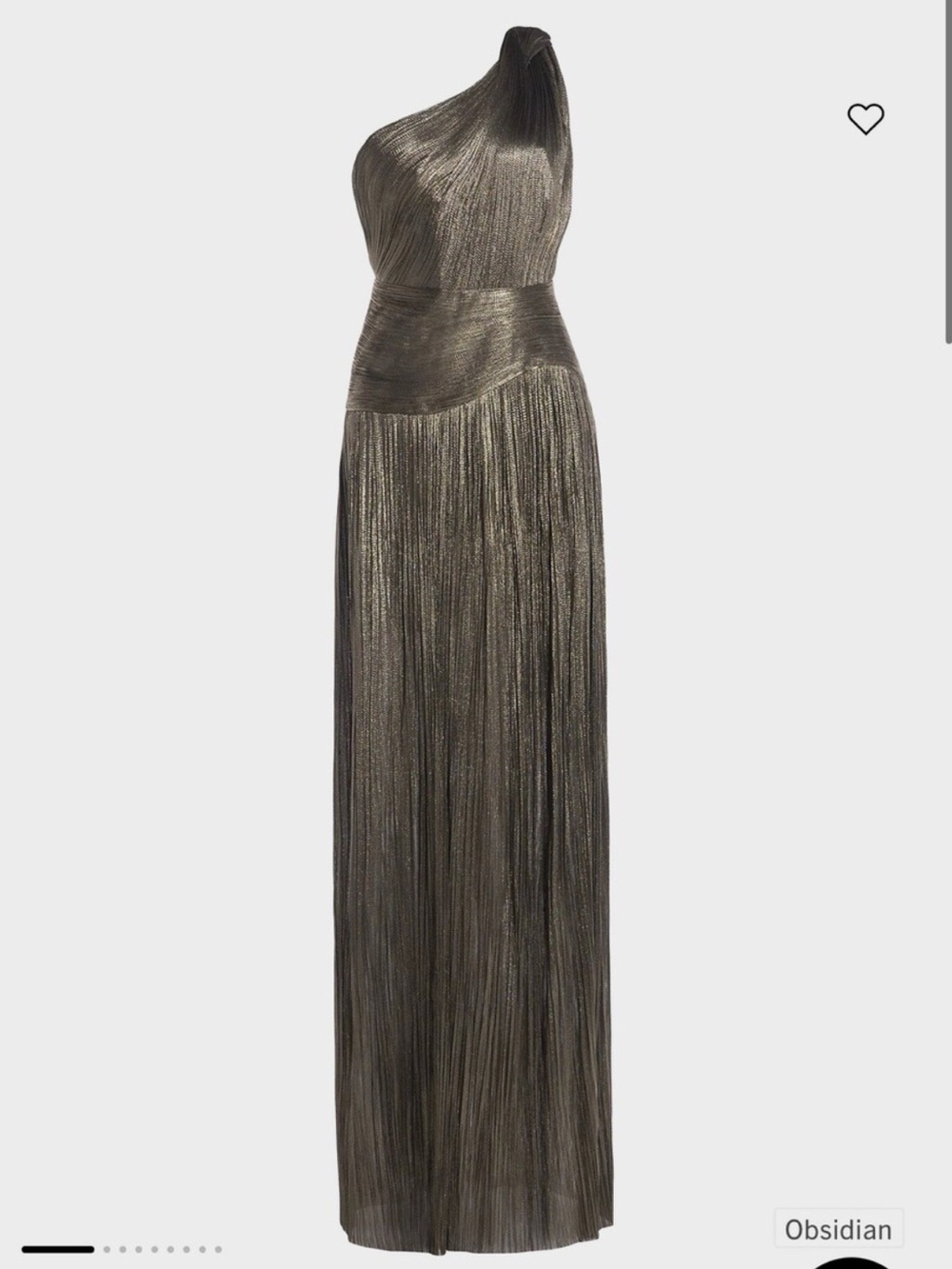 Maria Lucia Hohan Kay Metallic Silk One-Shoulder Gown | NWT Size 38 FR